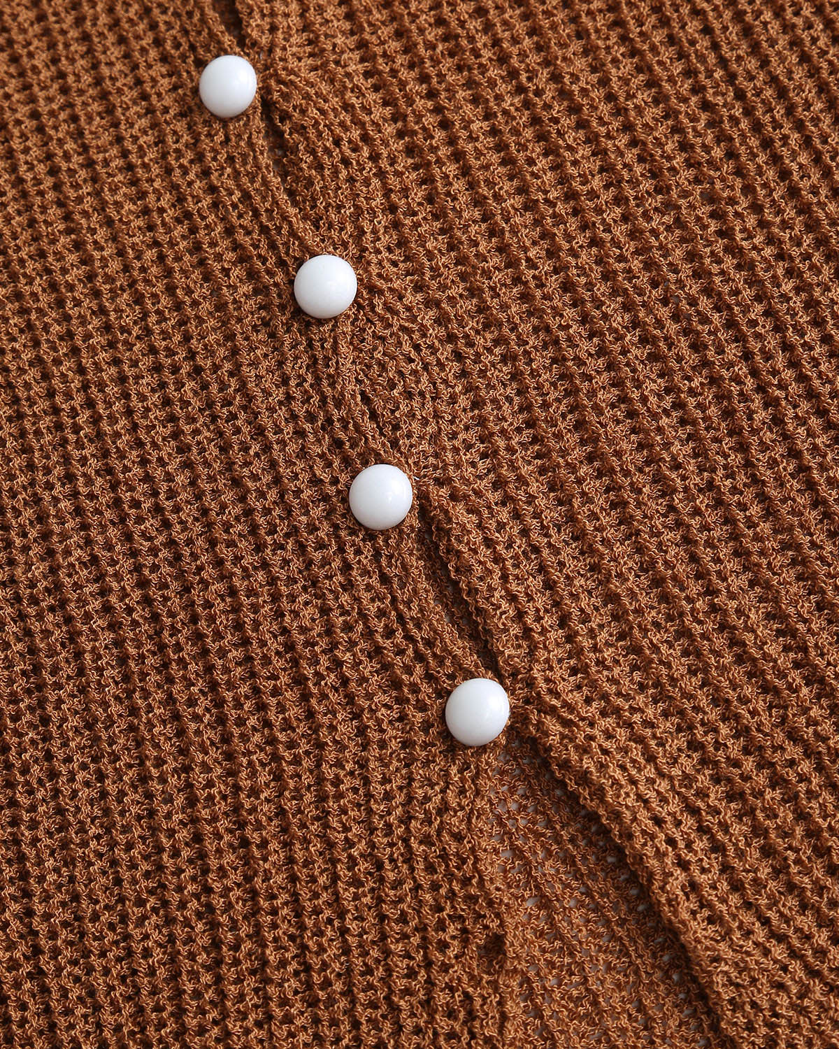 Brown V Neck Knit Cardigan