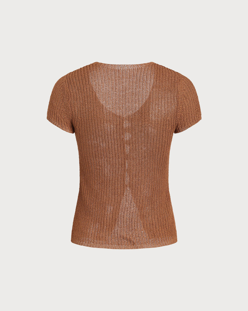 Brown V Neck Knit Cardigan