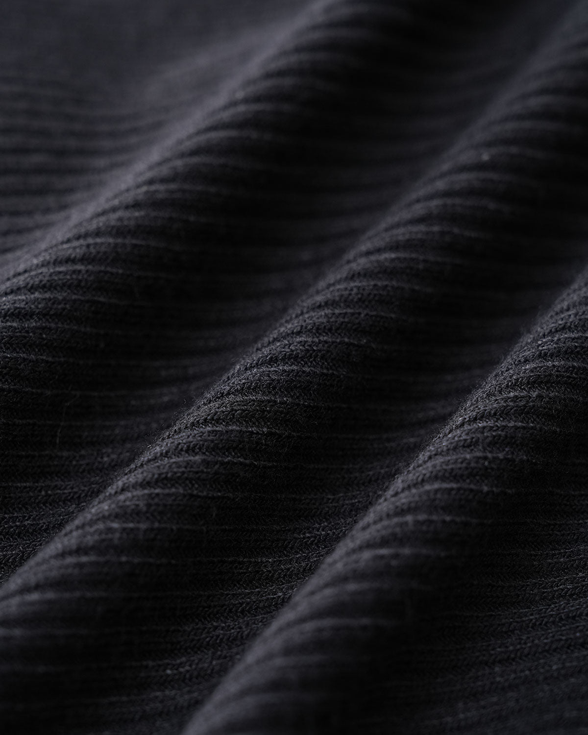 Black Round Neck Ribbed Knit Cardigan