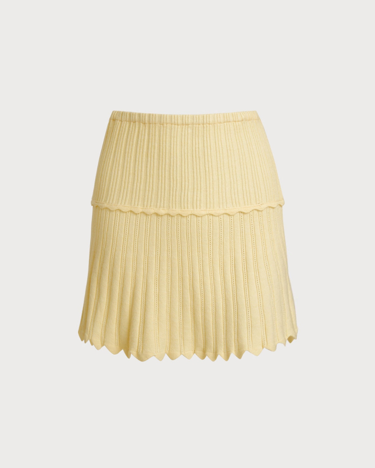 Yellow Elastic Waist Skirt Two-Piece Suit
